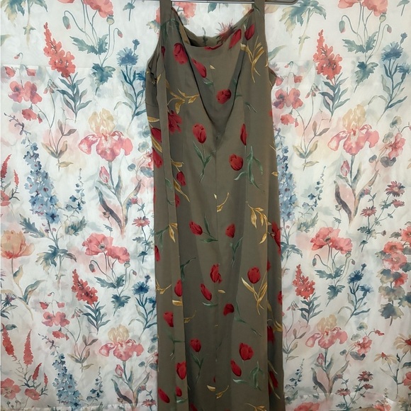 Vintage Maggy London Red Floral Maxi Dress - Picture 6 of 8